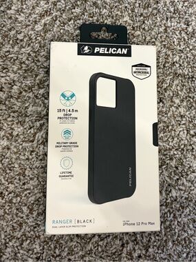 NWT Pelican iPhone 12 Pro Max Lifetime Guarantee, Antimicrobial, 15ft Drop Case